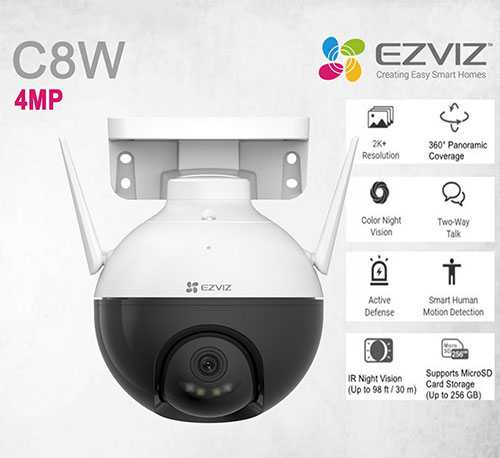 EZVIZ C8W Pan & Tilt 4MP Person Detection Colour Night Vision Wi-Fi