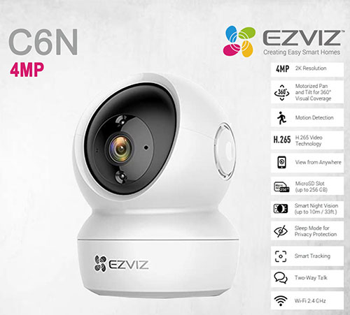 Ezviz C6N 4MP Pan & Tilt 360 Rotatable Motion Detection Smart Wi-fi Camera