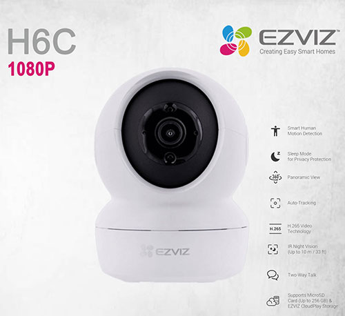 Ezviz Full HD 1080P Indoor H6C Pan & Tilt Smart Home Wifi Camera Surabaya